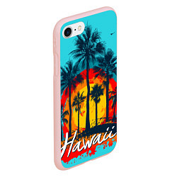 Чехол iPhone 7/8 матовый Hawaii Солнце, Пальмы, цвет: 3D-светло-розовый — фото 2