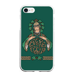 Чехол iPhone 7/8 матовый Древнеславянская богиня Берегиня, цвет: 3D-белый
