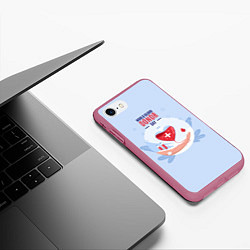 Чехол iPhone 7/8 матовый Помощь, цвет: 3D-малиновый — фото 2