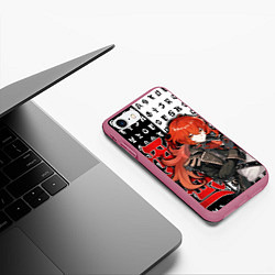 Чехол iPhone 7/8 матовый DILUC - ДИЛЮК ГЕНШИН ИМПАКТ, цвет: 3D-малиновый — фото 2
