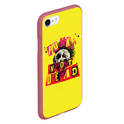 Чехол iPhone 7/8 матовый Punks Not Dead - Панки Хой!, цвет: 3D-малиновый — фото 2