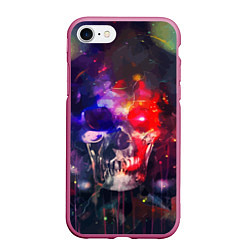 Чехол iPhone 7/8 матовый Vanguard neon skull Fashion pattern, цвет: 3D-малиновый