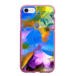 Чехол iPhone 7/8 матовый Цветочный узор Summer, цвет: 3D-малиновый