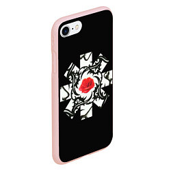 Чехол iPhone 7/8 матовый RHCP Logo Red Rose, цвет: 3D-светло-розовый — фото 2