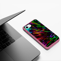 Чехол iPhone 7/8 матовый Neon pattern Vanguard, цвет: 3D-малиновый — фото 2
