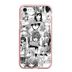 Чехол iPhone 7/8 матовый Toradora pattern, цвет: 3D-светло-розовый