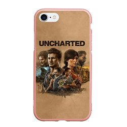 Чехол iPhone 7/8 матовый Uncharted Анчартед, цвет: 3D-светло-розовый