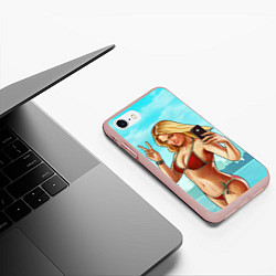 Чехол iPhone 7/8 матовый GTA Beach girl, цвет: 3D-светло-розовый — фото 2