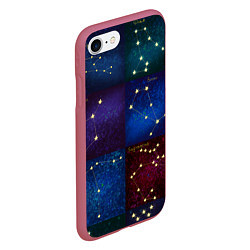 Чехол iPhone 7/8 матовый Созвездия Северного полушария летом, цвет: 3D-малиновый — фото 2