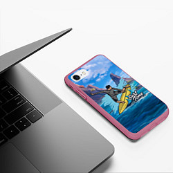 Чехол iPhone 7/8 матовый Серфинг Surf, цвет: 3D-малиновый — фото 2