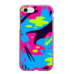 Чехол iPhone 7/8 матовый Color abstract pattern Summer, цвет: 3D-малиновый