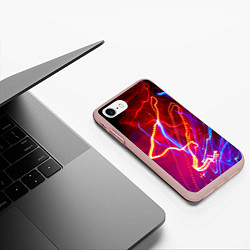 Чехол iPhone 7/8 матовый Neon vanguard pattern Lighting, цвет: 3D-светло-розовый — фото 2