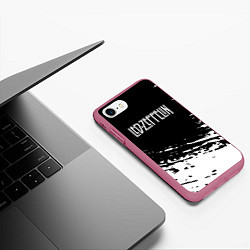Чехол iPhone 7/8 матовый LED ZEPPELIN ЛЕД ЗЕППЕЛИН, цвет: 3D-малиновый — фото 2