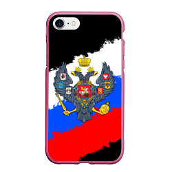 Чехол iPhone 7/8 матовый Россия - имперский герб, цвет: 3D-малиновый