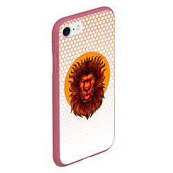 Чехол iPhone 7/8 матовый Солнечный лев, цвет: 3D-малиновый — фото 2