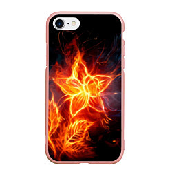 Чехол iPhone 7/8 матовый Flower Neon Fashion 2035 Flame, цвет: 3D-светло-розовый