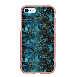 Чехол iPhone 7/8 матовый Blue Abstract Узоры, цвет: 3D-светло-розовый