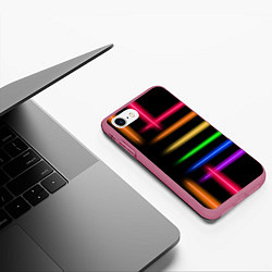 Чехол iPhone 7/8 матовый Неоновое свечение Minimalism Neon, цвет: 3D-малиновый — фото 2