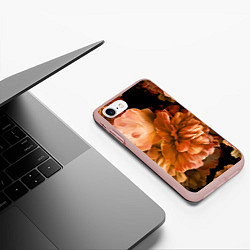 Чехол iPhone 7/8 матовый Цветы Пионы, цвет: 3D-светло-розовый — фото 2