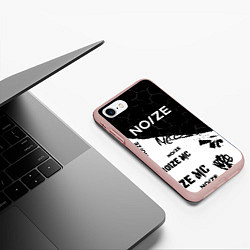Чехол iPhone 7/8 матовый Noize mc Паттерн, цвет: 3D-светло-розовый — фото 2