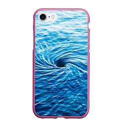 Чехол iPhone 7/8 матовый Водоворот Океан, цвет: 3D-малиновый