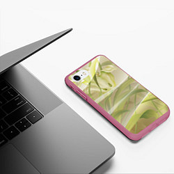 Чехол iPhone 7/8 матовый Абстрактные ирисы, цвет: 3D-малиновый — фото 2