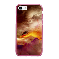 Чехол iPhone 7/8 матовый Красочная пасмурность, цвет: 3D-малиновый
