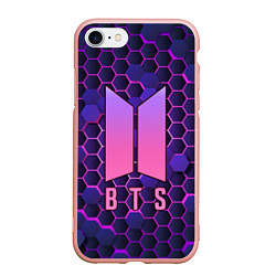 Чехол iPhone 7/8 матовый BTS СОТЫ, цвет: 3D-светло-розовый