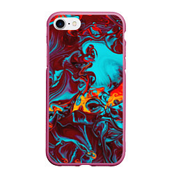 Чехол iPhone 7/8 матовый Каляка-маляка, цвет: 3D-малиновый