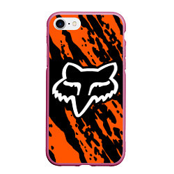 Чехол iPhone 7/8 матовый FOX MOTOCROSS ORANGE, цвет: 3D-малиновый