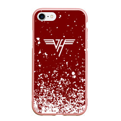 Чехол iPhone 7/8 матовый Van Halen Logo Ван Хален белые брызги