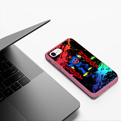 Чехол iPhone 7/8 матовый POPPY PLAYTIME HAGGY WAGGY ХАГГИ ВАГГИ НЕОН, цвет: 3D-малиновый — фото 2