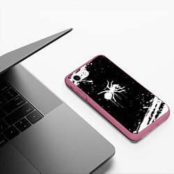 Чехол iPhone 7/8 матовый The prodigy - паук, цвет: 3D-малиновый — фото 2