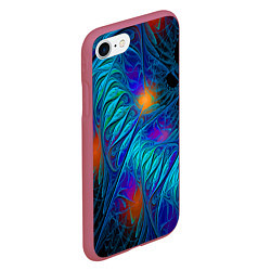 Чехол iPhone 7/8 матовый Neon pattern Неоновый паттерн, цвет: 3D-малиновый — фото 2