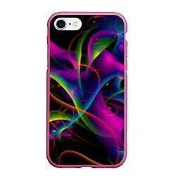 Чехол iPhone 7/8 матовый Vanguard neon pattern Авангардный неоновый паттерн, цвет: 3D-малиновый