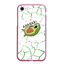 Чехол iPhone 7/8 матовый Авокадо зелёные Трещины, цвет: 3D-малиновый