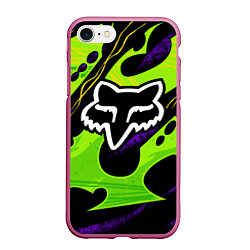 Чехол iPhone 7/8 матовый FOX - MOTOCROSS, цвет: 3D-малиновый