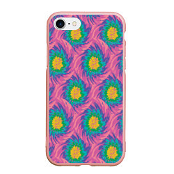 Чехол iPhone 7/8 матовый Тай-дай, яркие пятна, цвет: 3D-светло-розовый