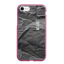 Чехол iPhone 7/8 матовый Мятая сетчатая ткань Crumpled Mesh Fabric, цвет: 3D-малиновый