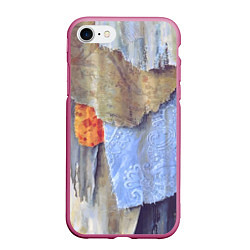 Чехол iPhone 7/8 матовый Разноцветные лоскуты ткани тряпка Rags hanging on