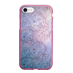 Чехол iPhone 7/8 матовый Градиентный вьюнок, цвет: 3D-малиновый