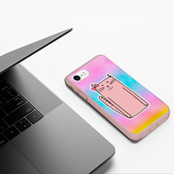 Чехол iPhone 7/8 матовый Розовая кошечка, цвет: 3D-светло-розовый — фото 2