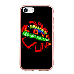 Чехол iPhone 7/8 матовый Unlimited Love - Red Hot Chili Peppers, цвет: 3D-светло-розовый