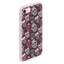 Чехол iPhone 7/8 матовый День мертвых Черепа Мексика, цвет: 3D-светло-розовый — фото 2