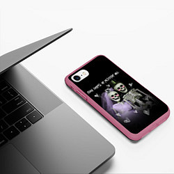 Чехол iPhone 7/8 матовый Пока смерть не разлучит, цвет: 3D-малиновый — фото 2