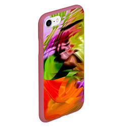 Чехол iPhone 7/8 матовый Разноцветная абстрактная композиция Лето Multi-col, цвет: 3D-малиновый — фото 2