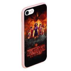 Чехол iPhone 7/8 матовый ОЧЕНЬ СТРАННЫЕ ДЕЛА STRANGER THINGS, цвет: 3D-светло-розовый — фото 2