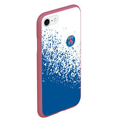 Чехол iPhone 7/8 матовый Psg синие брызги, цвет: 3D-малиновый — фото 2