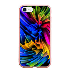 Чехол iPhone 7/8 матовый Абстрактная неоновая композиция Abstract neon comp, цвет: 3D-светло-розовый