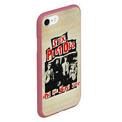 Чехол iPhone 7/8 матовый We Dont Care - Sex Pistols, цвет: 3D-малиновый — фото 2